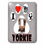 3droseリナピロ – 犬 – I Love My Yorkie。Cute Puppy。 – 照明スイッチカバー – シングルトグルスイッチ( LSP _ 253812 _ 1 )