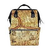 ママバッグ　マザーズバッグ　リュックサック　ハンドバッグ　旅行用 地図 拡大鏡 ファション