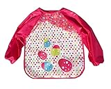 【レッド】赤ちゃん　ベビー　子供服　お食事用スタイ　スモック　エプロン　うわっぱり　防水　防汚　洗いやすい　快適　柔らかい　通気　　1ー3歳（90）