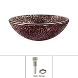 Kraus GV-571-19mm-SN Venus Glass Vessel Bathroom Sink with PU-MR Satin Nickel [並行輸入品]
