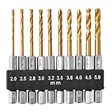 GREAT TOOL ミドルタイプチタンドリル 鉄工用10本組 GTTM-10 (金属・金工)