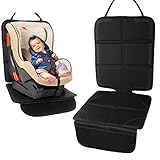 チャイルドシート マット カーシートカバー 車保護シート シートプロテクター クッション 滑り止め 収納ポケット付き (Aタイプ)