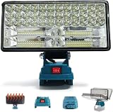 bumxca LED投光器 【マキタ 互換品】 作業灯 8000LM 超高輝度 充電式 投光器 【36個LEDチップ＋4枚高輝度パネル】 ワークライト 2段階明るさ調節 145角度調節 マキタ14.4V/18Vバッテリー対応 IP66防塵防水 USB/Type-C充電 アルミダイカスト冷却設計 light 工事現場/非常用照明/屋外作業/キャンプ/夜釣り/防災/停電 【本体のみ バッテリー別売り】