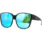Meeloog Large Polarized Fit Over Glasses Sunglasses For Women Men, Oversized Trendy Square Shades For Driving Riding MST0110