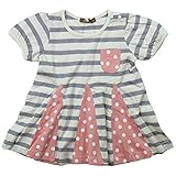 《春夏対応》 nico hrat(ニコフラート) 製品洗い加工済み 42/2天竺半袖水玉ボーダーチュニック 120cm /MG NO.B-270108