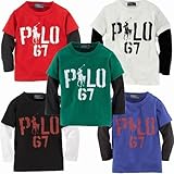 polo_ralph_lauren ポロ ラルフローレン　2in1 プリント ロゴ Tシャツ 長袖（レッド・ホワイト・グリーン・ブラック・ブルー）【月齢：1歳・1歳半・2歳】（並行輸入品） (24M（