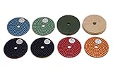 大理石用ダイヤモンド研磨パッド CZPDS-32 80mm 8枚(#100 #200 #400 #800 # 1500 # 3000 #6000 #10000)