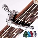 ギター カポ スカルカポ アコースティックギター用 エレキギター用 スケルトンヘッド ウクレレカポ バンジョー マンドリン ベース クラシックギター用 ピック5個付き