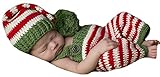 Melondipityのストライプのクリスマスストッキングキャップとオーバーオールセット – ベビー男の子