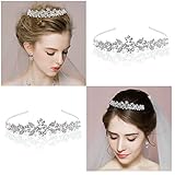 Tinksky 髪飾り 結婚式 ラインス トーン プリンセス ティアラ バロック(Silver)