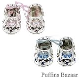 Lesser and Pavey - Little Treats Silver Plated Crystal Baby Shoes (Blue) by Lesser and Pavey - Littl