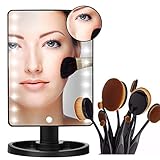 ybeauty Queen 180 °タッチ画面16 LEDライトMake Up Cosmetic化粧台ミラーW / Removable 5 x拡大ミラーと10ピースプロフェッショナルメイクアップブラ