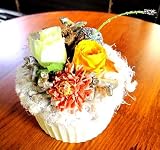フラワーケーキ☆カップケーキ[陶器　E] プリザーブドフラワー