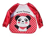 便利な防水ベビービブ赤ちゃん授乳塗装スモックパンダ、1-3歳