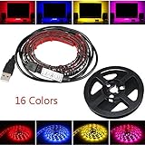 paddsun 1pcs USB LEDストリップライト,マルチカラーバックライトバイアス照明5050 RGB LEDストリップライトクリスマスHDTV、デスクトップ、モニタUSB 1 Piece E