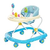 Qianle Baby Infant Activity Walker Foldable Baby Walker with Wheels Blue by Qianle