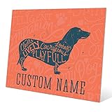Clever Lively Loving Playful Friend Dachshund Dogグラフィックオレンジカスタマイズ可能な壁アートプリント 20x24 CUSTDOG165MTL20x2