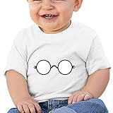 面白い ボーイとガール 可愛い阿呆メガネちゃん　可愛い Ｔシャツ 100%棉 White Size 24 Months