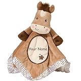 PersonalizedブラウンとタンHorse Lil Snuggler Blanky For Baby Boyまたは赤ちゃん女の子Blanket – 21インチ