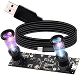 IEights Webcamera_USB 1080P デュアルレンズ USBカメラモジュール コンピューター用広角デュアルビジョンPCカメラ ミニUVC USB2.0ウェブカメラボード 3Dステレオ双眼カメラ ライトバーンカメラ レーザー彫刻機用