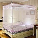 royal- Mosquito Net Square Top Zip暗号化Thickeningブラケット( 1.2 M ( 4フィート)ベッド) パープル