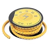 XDiscount ケーブル・マーカー　ケーブル・マーカー・ロール　 Bプリント　　イエロー　フレキシブル　2mの長さ　PVC