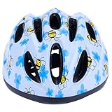 子供ヘルメット 自転車 子供用 キッズヘルメット　ジュニア 自転車用品 軽量 通勤通学 48-58cm ダイヤル調整　キッズ/ジュニア/こども用/通園/入園祝い ブルー＆ハナバチ