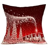 クリスマス枕ケース、Lucaソファベッドホーム装飾フェスティバル枕カバークッションカバー 45cm*45cm レッド