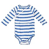 エイデンアンドアネイ ロングスリーブ ボディスーツ 長袖 カバーオール ロンパース Aden+Anais　（サイズ：0-3m、カラー：ultramarine - blazer stripe)　2428