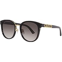 Amazon | Gucci GG1190SK 001 ブラック/グレー パイロット レディース