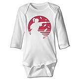 Sasa85 日本 川 夕日 剣道 忍者 浪人 アイコン 長袖ボディースーツ ベビー服 おくるみ 幼児 クール ホワイト 18 Months