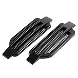 uxcell ダミーダクト フェンダーダクト 車エアステッカー セルフ粘着ステッカー フェンダー 車用 ペア入 22cm長さ