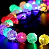 Boilee ソーラーストリングライト 30球 防水 バブル型 （マルチカラー） お庭やベランダ/玄関/お店周り/広場/街路樹/屋外の中庭/結婚式/クリスマス/パーティー/屋内外装飾用 A011