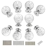 BTSKY 10個バブル30 mmクリアガラスクリスタルキャビネットノブ--ダイヤモンド形状装飾ワードローブ引き出しプルハンドル/ドアノブ/カップボードガラスドレッサーノブwith 3種類のネジ 8 
