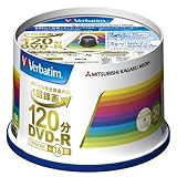 三菱化学メディア Verbatim DVD-R(CPRM) 1回録画用 120分 1-16倍速 スピンドルケース 50枚パック ワイド印刷対応 ホワイトレーベル VHR12JP50V4