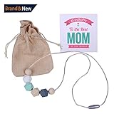 Silicone Teething Necklace for Mom KissBaby Silicone Teething Beads 100% BPA-Free Beads to Chew [並行輸