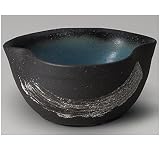 信楽焼 543-03 水流 青釉刷毛目三方曲めだか鉢【サイズ】W310mm×H145mm