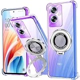 OPPO A79 5G ケース MagSafe対応 リング付き TPU 薄型 軽量シリコン グラデーション色 ケース OPPO A79 5G カバー 耐衝撃 指紋防止 車載ホルダー対応 防塵 人気 携帯カバー(パープルブルー)