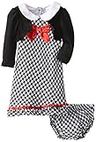Nannette Baby Girls " Two Piece Bowドレスセット カラー: ブラック