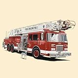 Oopsy daisy Classic Red Fire Engine Stretched Canvas Wall Art by Jill Pabich, 18 by 18-Inch [並行輸入品]