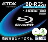 TDK 録画用ブルーレイディスク 25GB BD-R(1回録画用) 2X ホワイトワイドプリンタブル 5mmケース 5枚パック BRV25PWA5S