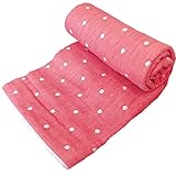 【全3サイズ5カラー】6重織り水玉ガーゼケット（ベビー/85×115cm）/ストロベリー