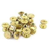 15pcs 5mmx6mm Brass Plated Binding Chicago Screw Post for Purse Belt [並行輸入品]