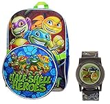 Teenage Mutant Ninja Turtles 3 Piece Kids Backpack Set - Large Backpack, Lunch Tote Bag & Light Up W