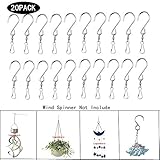 lsgoodcare 20パックSliver Spinning回転クリップSフック付きfor Hanging Wind SpinnersウィンドチャイムクリスタルツイスターパーティーSupply 36