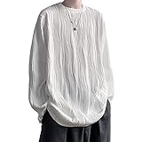 [Culeevp] 長袖 tシャツメンズ 大きいサイズ 無地 肌着 ゆったり ロングtシャツ 秋冬服 トレーナー メンズ 白3XL