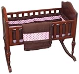 Baby Doll Bedding Cocoa Dots Cradle Set, Brown/Pink (Discontinued by Manufacturer) by BabyDoll Beddi