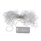 Perfk プラスチック製　ライトストリング　　六角形　　雪　　お祝い　　クリスマス　　バッテリー　　ボックス　　パーティー　　全3色 - クールホワイト