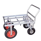 アルミ収穫台車(空気タイヤ仕様)【梨の収穫に最適！コンテナが2台積めます！】