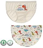【あるこんたるこん】オーガニックコットン ベビー パンツ ハローディノ キッズ ジュニア 男の子 ブリーフ ２枚セット (130)